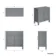 Bermuda Dove Grey Cabinet 800mm Excludes Counter Top Basin - Brass Knurled Handles