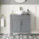 Bermuda Dove Grey Vanity with Round Counter Top Basin 800mm - Brass Knurled Handles