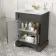 Lucia Graphite Grey Vanity with Marble Top & Undermount Basin 630mm - Brass Knurled Handles