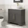 Lucia Graphite Grey Vanity with Marble Top & Curved Counter Top Basin 840mm - Brass Knurled Handles