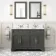 Lucia Graphite Grey Double Vanity with Marble Top & Undermount Basins 1200mm - Brass Knurled Handles