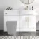 Harper Gloss White Basin Vanity and Back To Wall Toilet Unit 1200mm (Excludes Toilet)- Brushed Brass Accents - Right Handed
