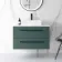 Elba Midnight Green Wall Hung Drawer Vanity with Marble Top & Cody Basin 800mm - Black Accents