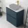 Corsica Inky Blue Drawer Vanity with Marble Top 800mm - Excludes Counter Top Basin