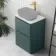 Corsica Midnight Green Drawer Vanity with Marble Top 600mm - Excludes Counter Top Basin