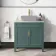 Bermuda Midnight Green Cabinet with Marble Top 800mm (Excludes Counter Top Basin) - Brass Knurled Handles
