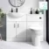 Quartz Gloss White Combination Vanity Basin and Austin Toilet 1150mm - Black Accents