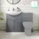 Capri Fog Grey Basin Vanity and Back To Wall Unit 1150mm (Excludes Toilet) - Chrome Handles