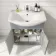 Capri Fog Grey Basin Vanity and Back To Wall Unit 1350mm (Excludes Toilet) - Chrome Handles