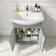 Capri Fog Grey Vanity with Semi Recessed Basin 650mm - Traditional Handles