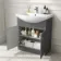 Capri Slate Grey Basin Vanity and Back To Wall Unit 1350mm (Excludes Toilet) - Chrome Handles