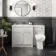 Milos Cotton White Combination Vanity Basin and Austin Toilet 1300mm - Chrome Handles
