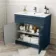 Milos Navy Blue Basin Vanity 800mm - Chrome Handles