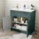 Milos Mystic Green Combination Vanity Basin and Austin Toilet 1300mm - Chrome Handles