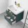 Corsica Midnight Green Wall Hung Basin Drawer Vanity 600mm