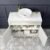 Lucia Chalk White Vanity with Marble Top & Round Counter Top Basin 1030mm - Brass Knurled Handles