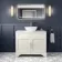 Lucia Chalk White Vanity with Marble Top & Oval Counter Top Basin 1030mm - Brass Knurled Handles