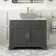 Lucia Graphite Grey Cabinet with Marble Top 1030mm (Excludes Counter Top Basin) - Brass Knurled Handles