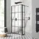 Munich Matt Black Grid 8mm Wet Room Shower Glass 900mm & 250mm Pivotal Return Panel