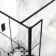 Munich Matt Black Grid 8mm Wet Room Shower Glass 900mm & 250mm Pivotal Return Panel