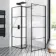 Munich Matt Black Grid 8mm Walk In Shower Enclosure 800mm & 900mm Glass with Pivotal Return Panel