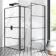 Munich Matt Black Grid 8mm Walk In Shower Enclosure 1200mm & 900mm Glass with Pivotal Return Panel