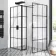 Munich Matt Black Grid 8mm Walk In Shower Enclosure 900mm & 800mm Glass with Pivotal Return Panel