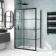 London Matt Black Grid 6mm Sliding Shower Enclosure 1100x800mm