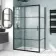 London Matt Black Grid 6mm Sliding Shower Enclosure 1200x800mm