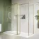 Munich Brushed Brass Framed 8mm Walk In Shower Enclosure 1400mm & 800mm Glass with Return Panel