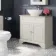 Lucia Chalk White Vanity With Oak Effect Top & Oval Counter Top Basin 840mm