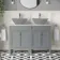 Bermuda Dove Grey Cabinet with Marble Top 1200mm - Excludes Counter Top Basins