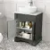 Lucia Graphite Grey Vanity with Marble Top & Curved Counter Top Basin 640mm