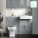 Monaco Dove Grey Combination Vanity Basin with Marble Top & Hudson Toilet with Wooden Seat 1200mm