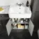 Monaco Graphite Grey Combination Vanity Basin with Marble Top and Hudson Toilet with Wooden Seat 1500mm