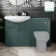 Capri Mystic Green Basin Vanity and Back To Wall Unit 1350mm (Excludes Toilet) - Chrome Handles