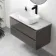 Corsica Tungsten Grey Vanity Drawer with Marble Top & Curved Counter Top Basin 1000mm