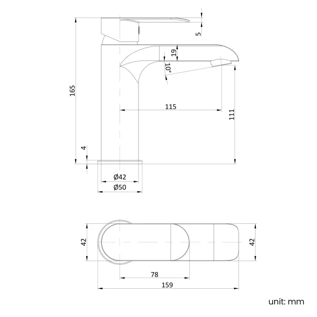 Tay Matt Black Basin Mixer Tap