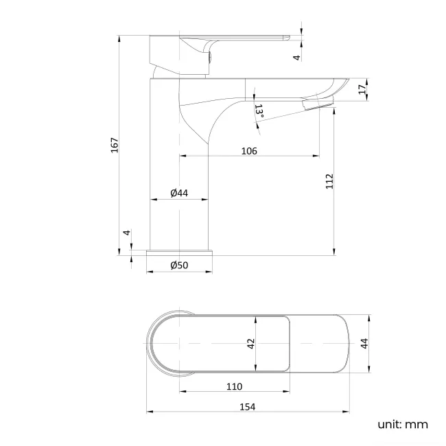 Lusk Matt Black Basin Mixer Tap