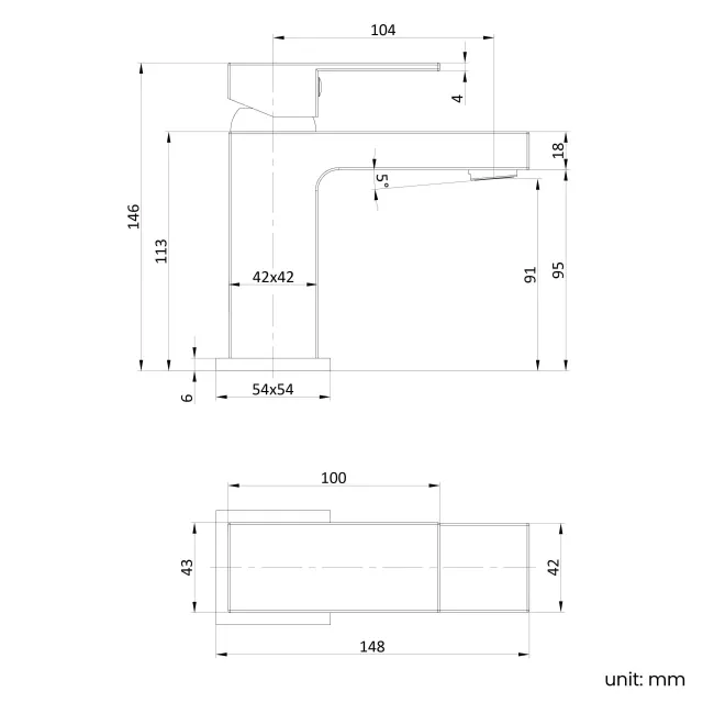 Tamar Brushed Brass Basin Mixer Tap