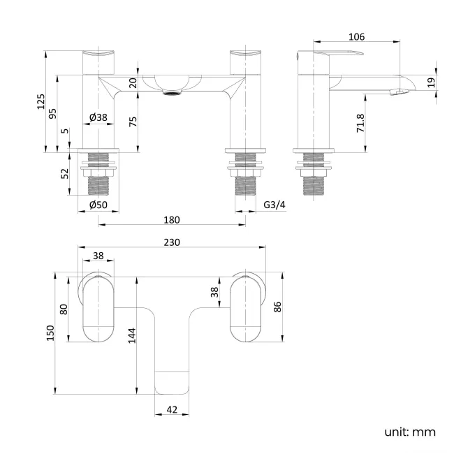 Tay Chrome Bath Filler