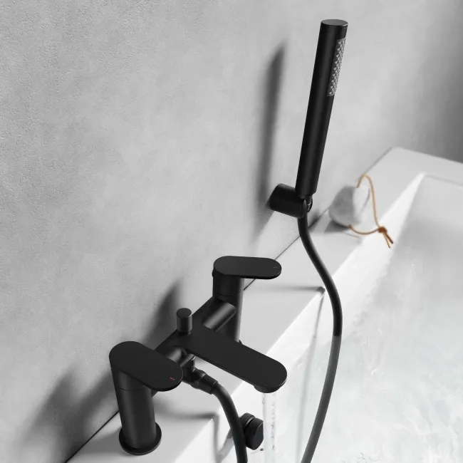 Avill Matt Black Bath Filler & Handheld Shower