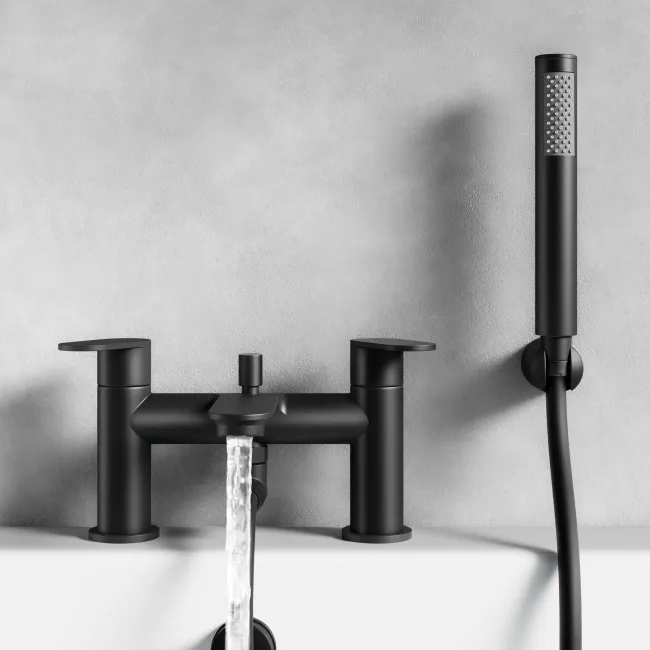 Avill Matt Black Bath Filler & Handheld Shower