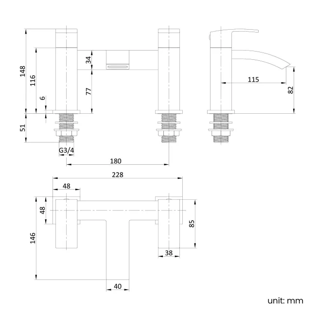 Brora Brushed Brass Bath Filler