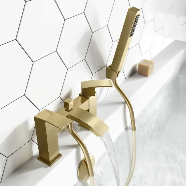 Brora Brushed Brass Bath Filler & Handheld Shower