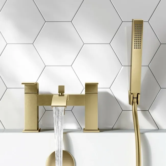 Brora Brushed Brass Bath Filler & Handheld Shower