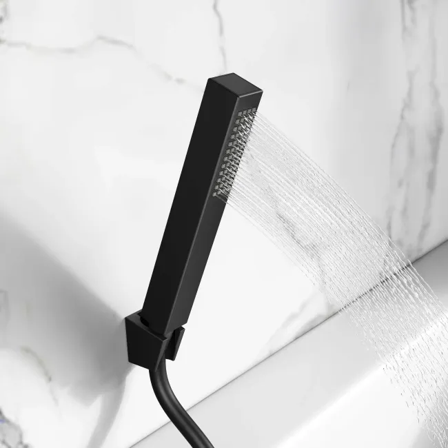 Tamar Matt Black Bath Filler & Handheld Shower