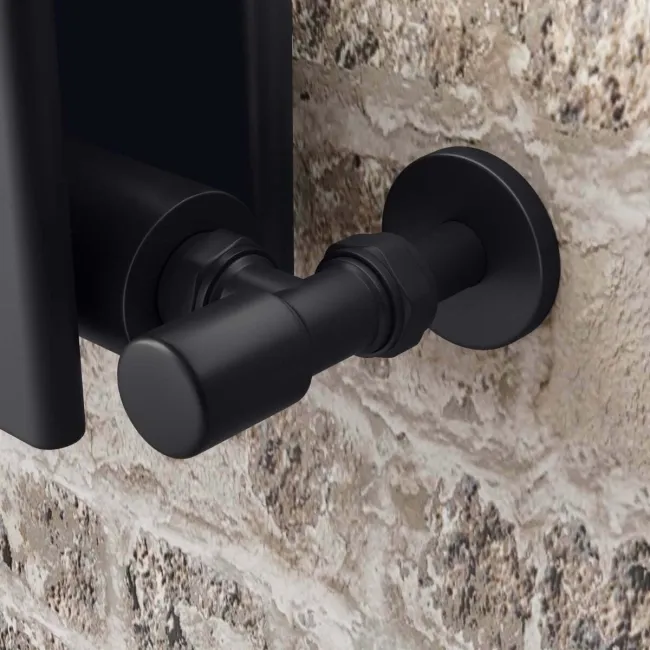 Faro Matt Black Double Flat Panel Vertical Radiator 1800x420mm