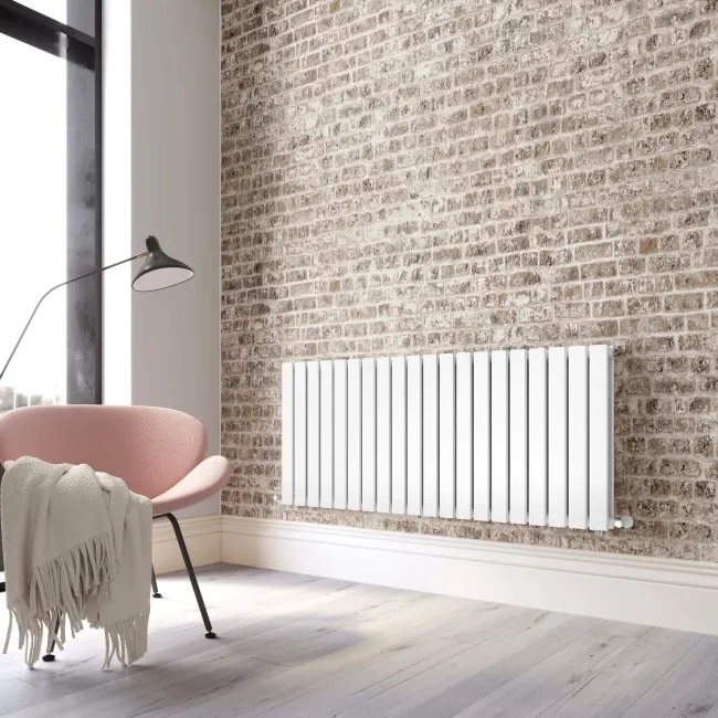 Faro White Double Flat Panel Horizontal Radiator 600x1400mm