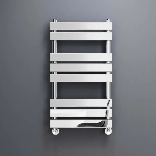 Santorini Chrome Flat Panel Heated Towel Rail 800x450mm